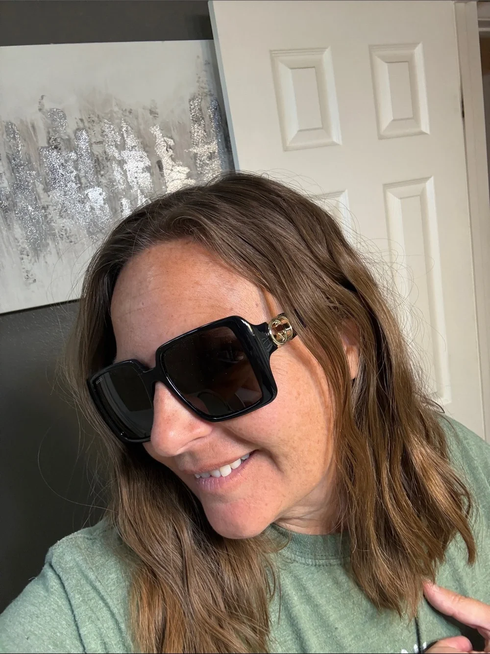 Gucci Black Japan Authentic Oversized Square Women's Sunglasses